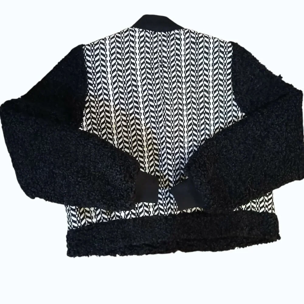 7 FOR ALL MANKIND Tweed Sherpa Bomber Jacket - Like New - Picture 12 of 15